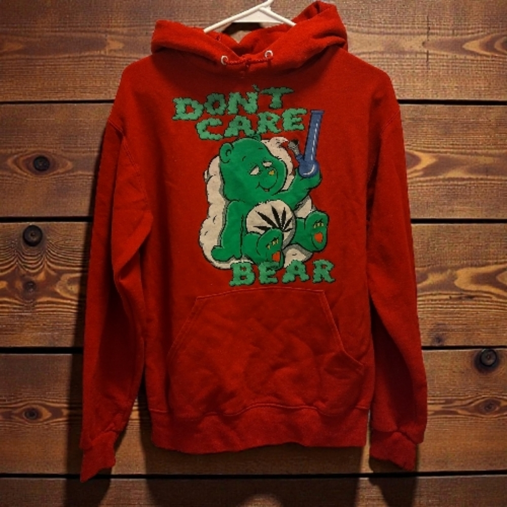 Red Graphic 420 Care Bear Hoodie